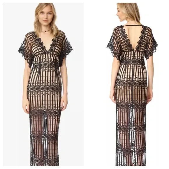 free people lace overlay dress Free People Black Lace Overlay Dress